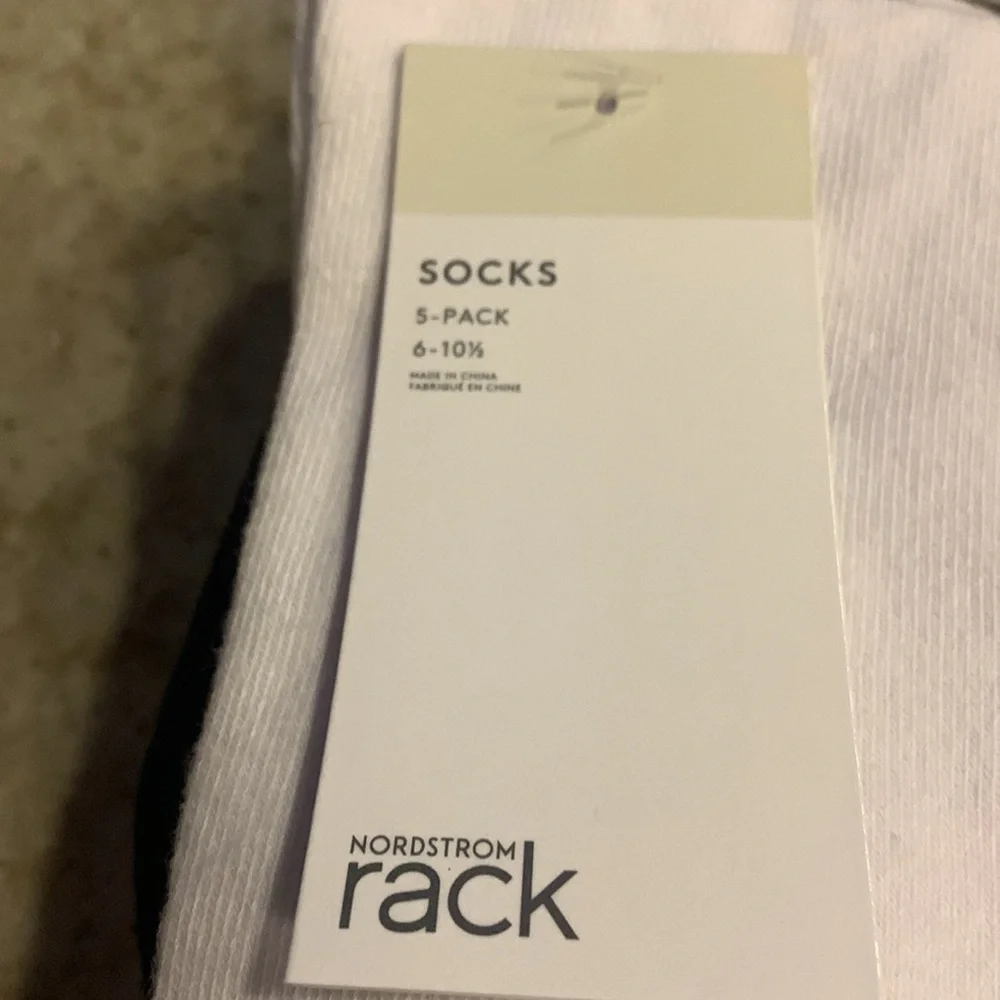 NWT Nordstrom Rack Brand Pack of Five Perfect Cotton Blend Crew Socks